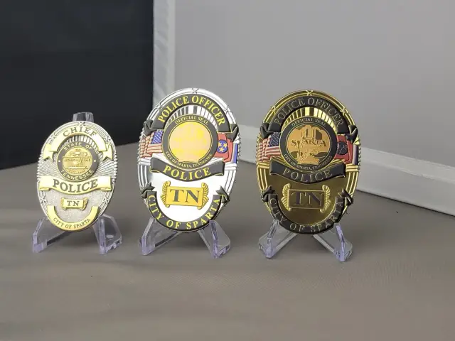 Sparta Police Department Wallet Badge And Flex Badges 1 patch
